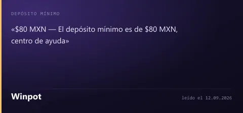 Ficha de Winpot: permiso, depósito mínimo y plazo de pago según su propio sitio